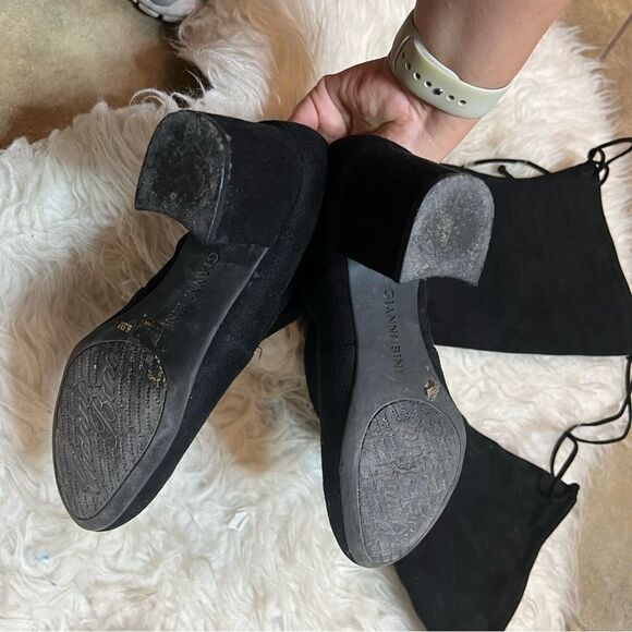 Gianni Bini Stretch Knee High Black fall & winter suede style Boots 6.5 - Picture 11 of 16